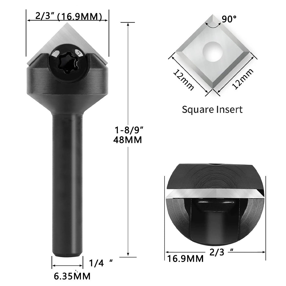 V Groove Router Bits Set for Woodworking – 60° & 90° Carbide Insert, 1/4" Shank CNC Router Bits for Engraving & Carving