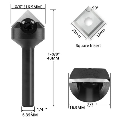 V Groove Router Bits Set for Woodworking – 60° & 90° Carbide Insert, 1/4" Shank CNC Router Bits for Engraving & Carving