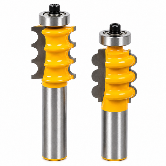 2-Piece Triple Bead & Flute Router Bit Set, 1/2-Inch Shank for Woodworking