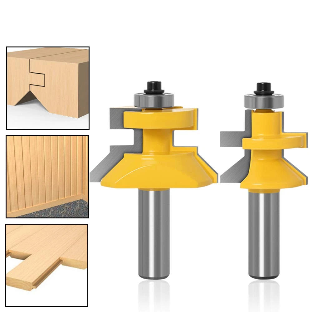 Matched Tongue and Groove Router Bit V-Notch Cutter 1/2-Inch Shank ...
