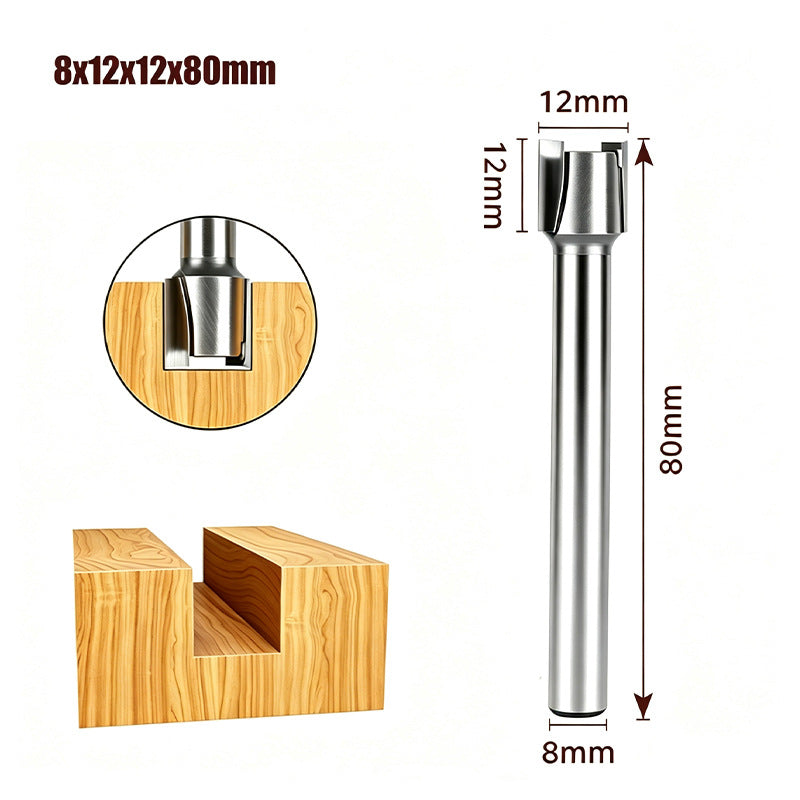 Extended Shank Woodworking Router Bit Milling Cutter for Slotting, Bottom Cleaning & Tenon Cutting