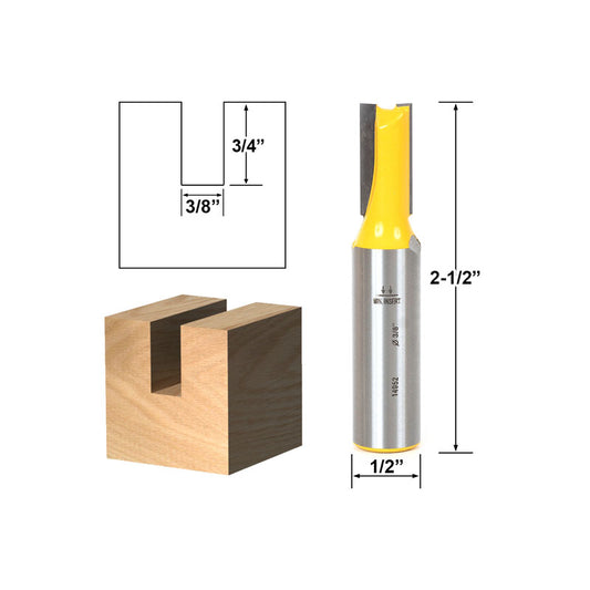 Straight/Dado 3/8"W x 3/4"H 1/2" Shank Router Bit