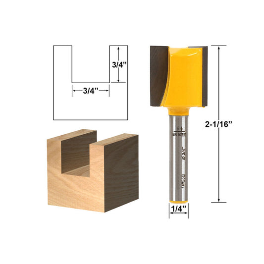 Straight/Dado 3/4"W x 3/4"H 1/4" Shank Router Bit