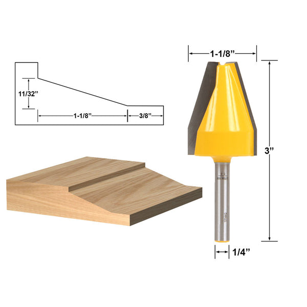Panel Raiser Vertical Bevel Design 1/4