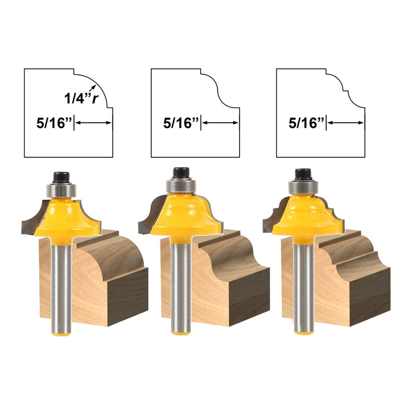 Edging Router Bits Sizes 3 Bit Edging Molding 1/4