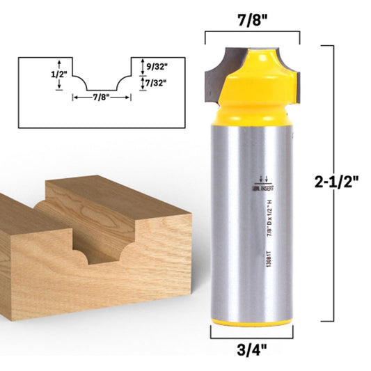 7/32" Radius Round Over Groove 3/4" Shank Router Bit