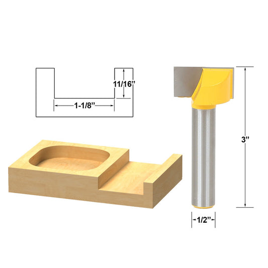 Bottom Cleaning Dado 1 1/8" W X 5/8" H 1/2" Shank Router Bit