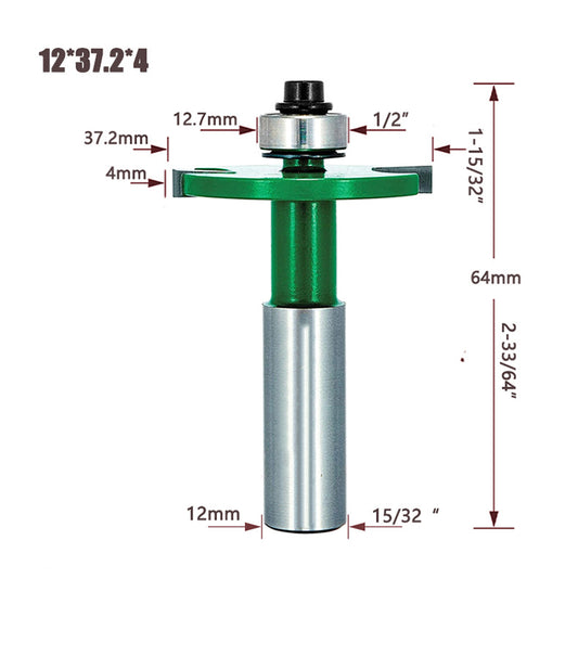 Bearing Guided Biscuit Jointer Router Bit, Carbide Tipped, 5/32 Inch Cut Length