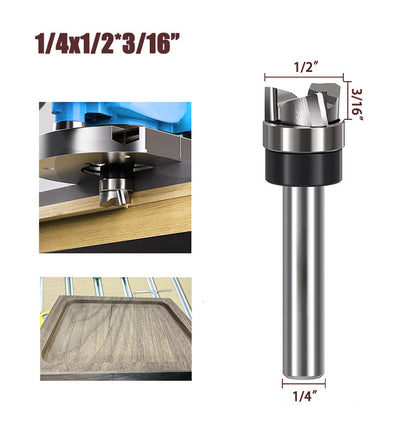 1PCS Spiral Flush Trim Router Bit Set, 1/2" Dia, 1/4" Shank, 3-Flute Down Cut Bits for Trimming, Dado & Bottom Cleaning