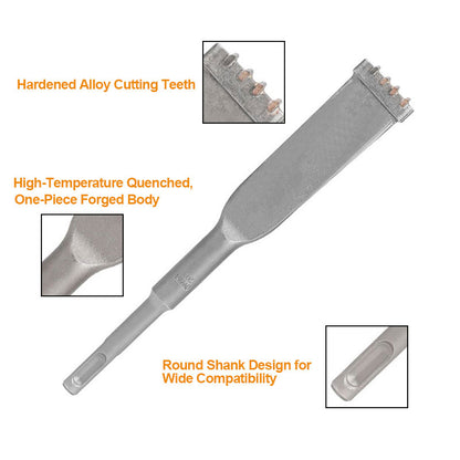 SDS Plus 4-Tooth Carbide Flat Chisel for Concrete, Tile & Brick