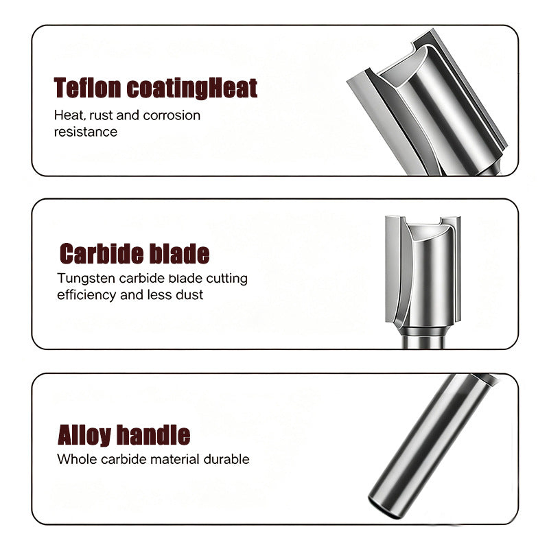 Extended Shank Woodworking Router Bit Milling Cutter for Slotting, Bottom Cleaning & Tenon Cutting