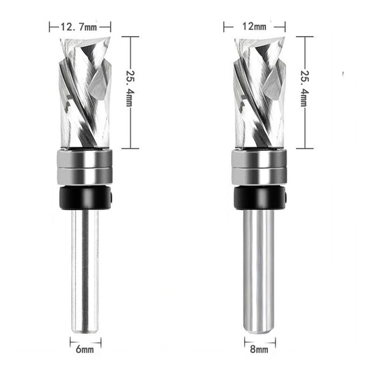 Compression Flush Trim Router Bit Top Bearing for Wood Edge Trimming Slotting Groove Routing and Bottom Cleaning