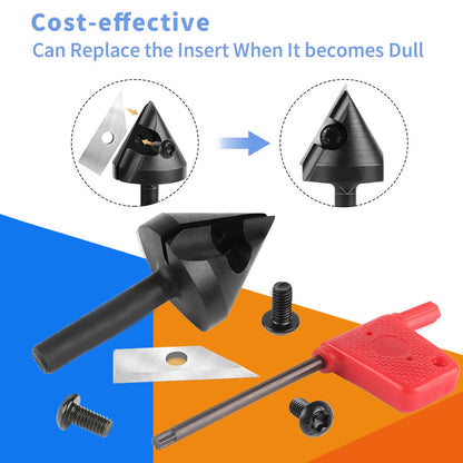V Groove Router Bits Set for Woodworking – 60° & 90° Carbide Insert, 1/4" Shank CNC Router Bits for Engraving & Carving