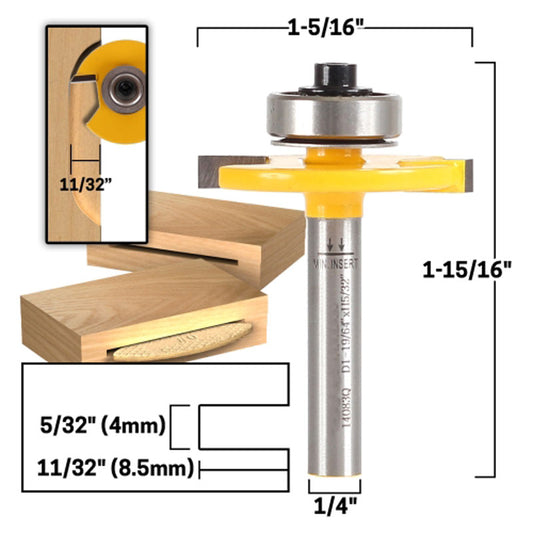 4mm Height X 8.5mm Depth Slot Cutter 1/4" Shank Router Bit