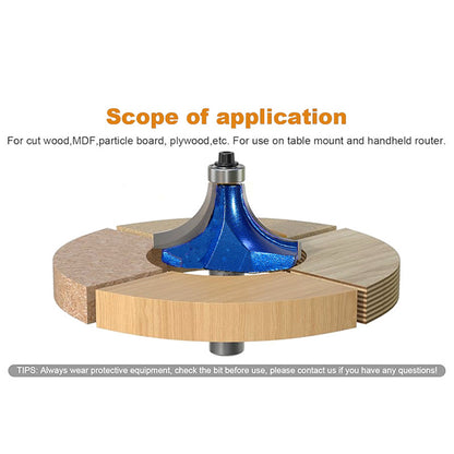 High Precision Tungsten Carbide Round Over and Chamfer Router Bit with Radius for Edge Trimming and Shaping