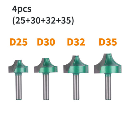 4PCS 8mm Shank Open End Carving Router Bit Set Carbide Milling Cutter for Wood Woodworking Tools