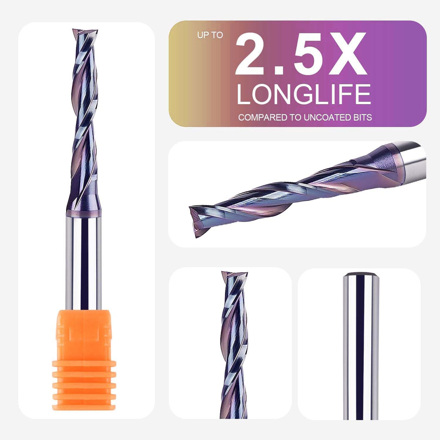 3/16" Spiral Upcut Router Bit, 1/4" Shank, Carbide with Extra Long Life Coating for Wood Mortises Carving and Engraving