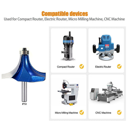 High Precision Tungsten Carbide Round Over and Chamfer Router Bit with Radius for Edge Trimming and Shaping