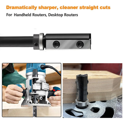 8mm Shank Flush Trim Router Bit CNC Wood with Replaceable Carbide Blades