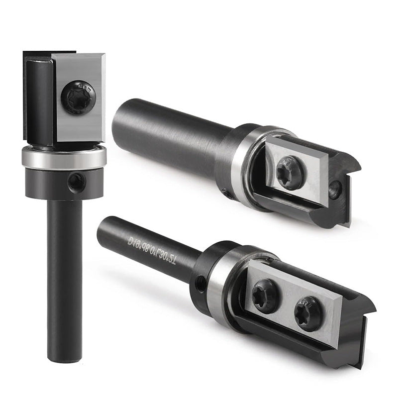 8mm Shank Flush Trim Router Bit CNC Wood with Replaceable Carbide Blades