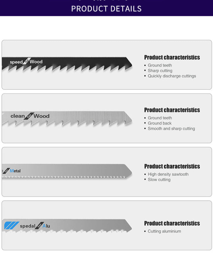 48pcs/50pcs T Shank Jigsaw Blades Set for Wood, Metal & Plastic – HCS/HSS
