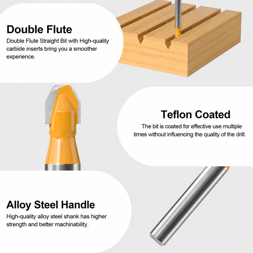 60 Degree V Groove Router Bit, 1/4" Shank, 1/4" Cutting Diameter, Carbide CNC Engraving Bit for Sign Making, Lettering & Wood Carving