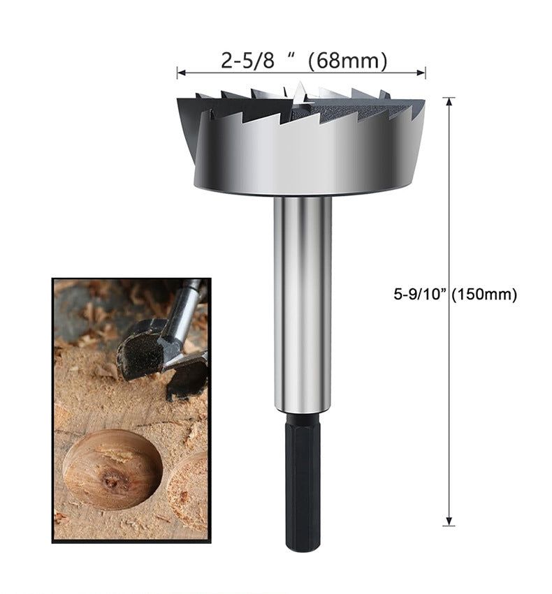 2-5/8" Forstner Drill Bit for Woodworking, Wood Hinge Cutter for Woods Plywood Plastic