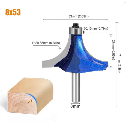 High Precision Tungsten Carbide Round Over and Chamfer Router Bit with Radius for Edge Trimming and Shaping