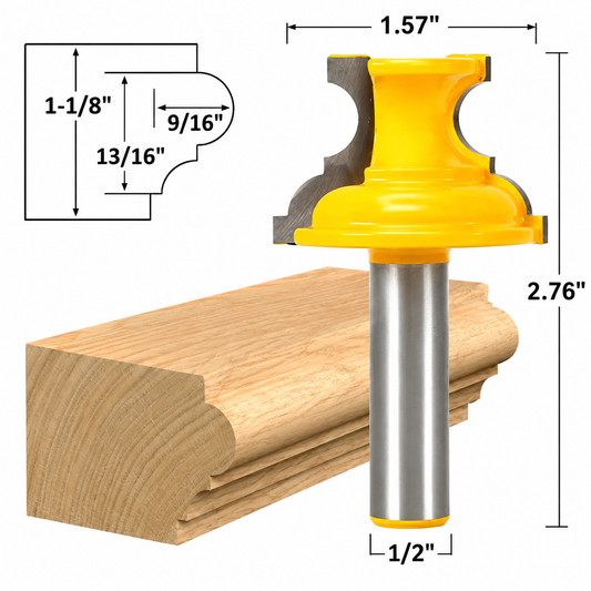 1 1/8" Window Sill 1/2" Shank Router Bit