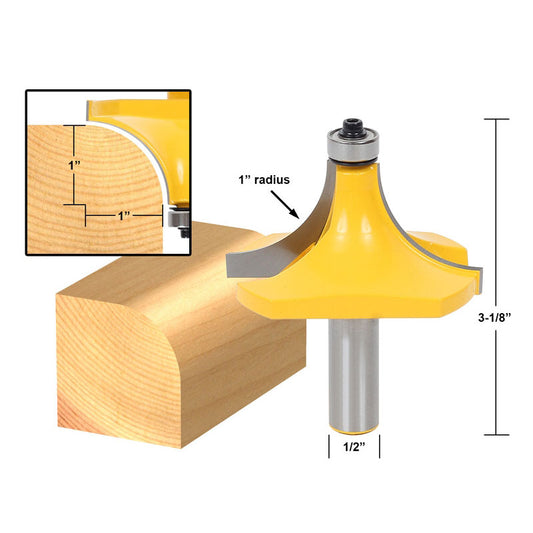 Round Over Edging 1" Radius 1/2" Shank Router Bit