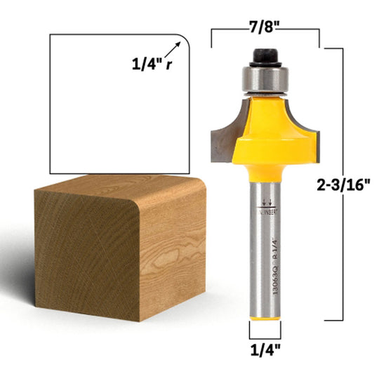 1/4" Radius Round Over Edge Forming 1/4" Shank Router Bit