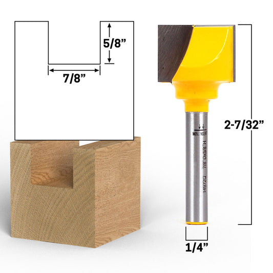 7/8" Diameter Bottom Cleaning Router Bit 1/4" Shank