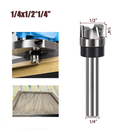 1PCS Spiral Flush Trim Router Bit Set, 1/2" Dia, 1/4" Shank, 3-Flute Down Cut Bits for Trimming, Dado & Bottom Cleaning