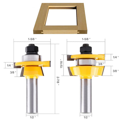 Shaker Rail & Stile 1/2" Shank Tongue & Groove Router Bit – Professional Woodworking Carbide Cutter