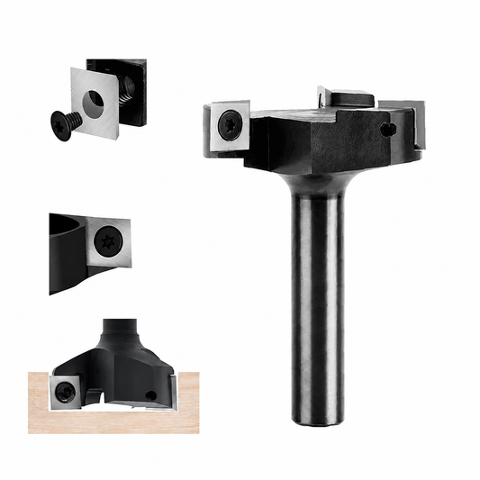 3-Wing Spoilboard Surfacing Router Bit, 1/2" Shank CNC Slab Flattening & Planer Bit for Woodworking