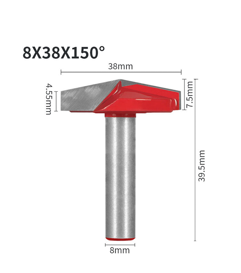 8mm Shank 38mm Blade V-Shaped Wood Router Bits, 3D CNC Engraving, Carving and Milling Cutter For Projects