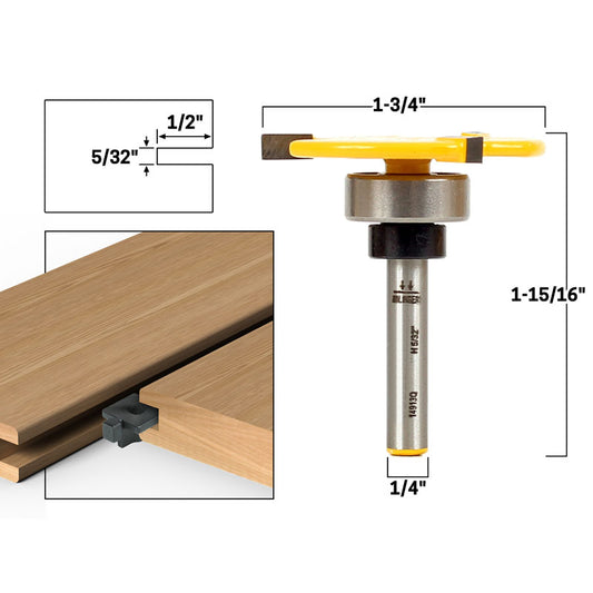 5/32" x 1/2" Top Bearing Slot Cutter 1/4" Shank Router Bit