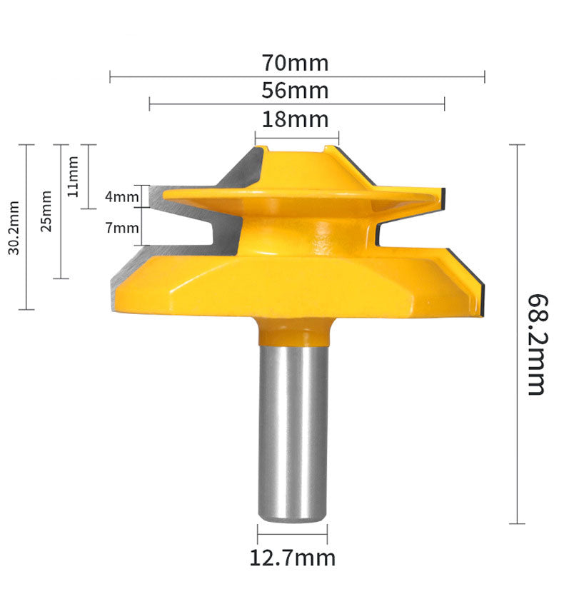 1PC or 3PCS 1/2" Shank 45° Lock Miter Router Bit Tungsten Carbide Woodworking Milling Cutter