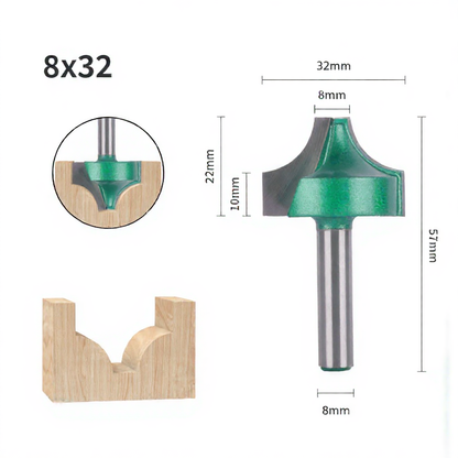 4PCS 8mm Shank Open End Carving Router Bit Set Carbide Milling Cutter for Wood Woodworking Tools