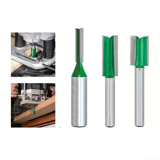 Straight Router Bit 1/2 and 1/4 Inch Shank Steel Milling Cutter for Woodworking Engraving and Trimming