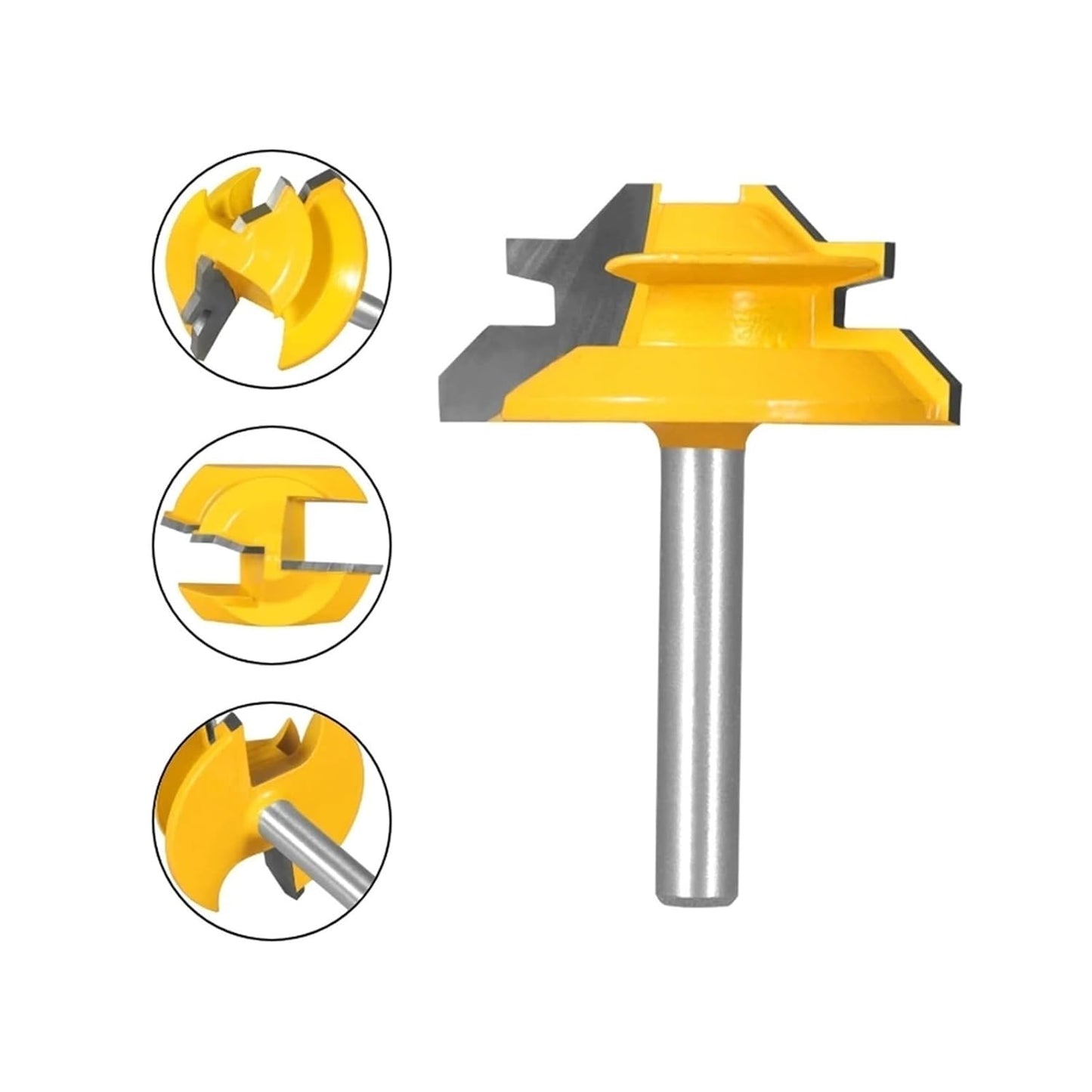 1PC or 3PCS 1/4" Shank 45° Lock Miter Router Bit Tungsten Carbide Woodworking Milling Cutter