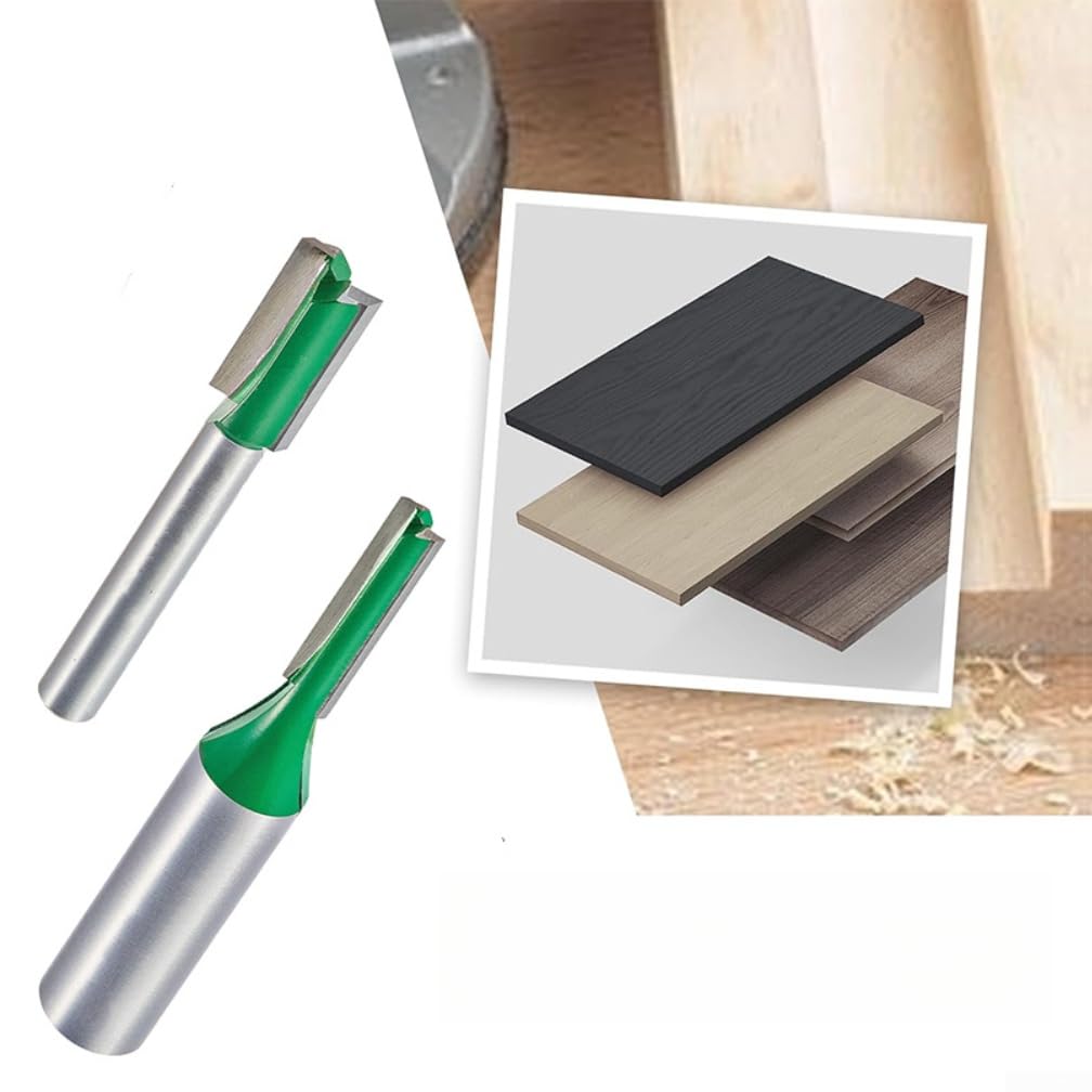 Straight Router Bit 1/2 and 1/4 Inch Shank Steel Milling Cutter for Woodworking Engraving and Trimming