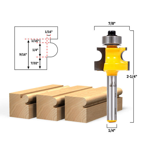 1/4" Bead Bullnose Bead 1/4" Shank Router Bit