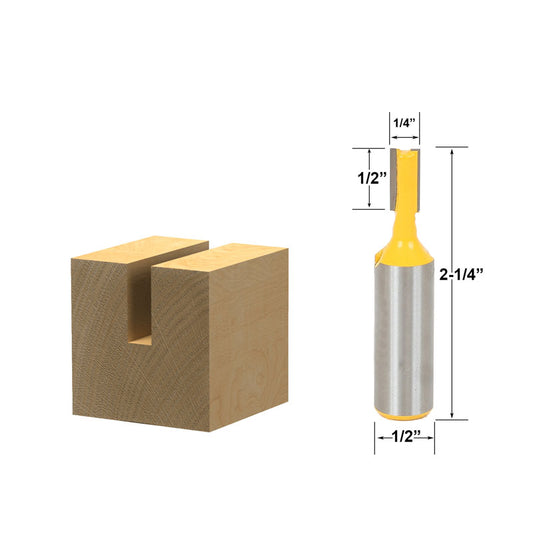 Straight/Dado 1/4"W x 1/2"H 1/2" Shank Router Bit