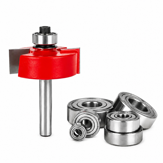 Rabbeting Router Bit Set 1/4" Shank with 6 Bearings for Joinery Cabinet and Furniture Making