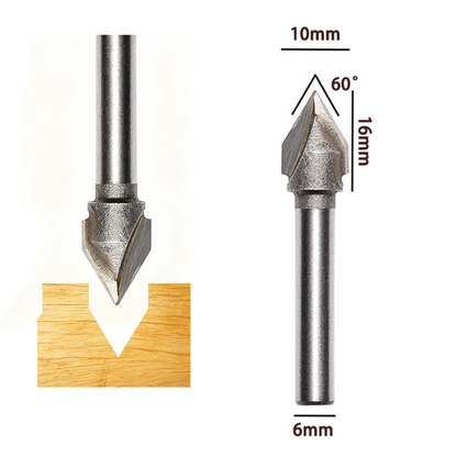 3 PCS V Groove Router Bit Set 60 & 90 Degree Carbide Tipped CNC Woodworking Engraving Bits