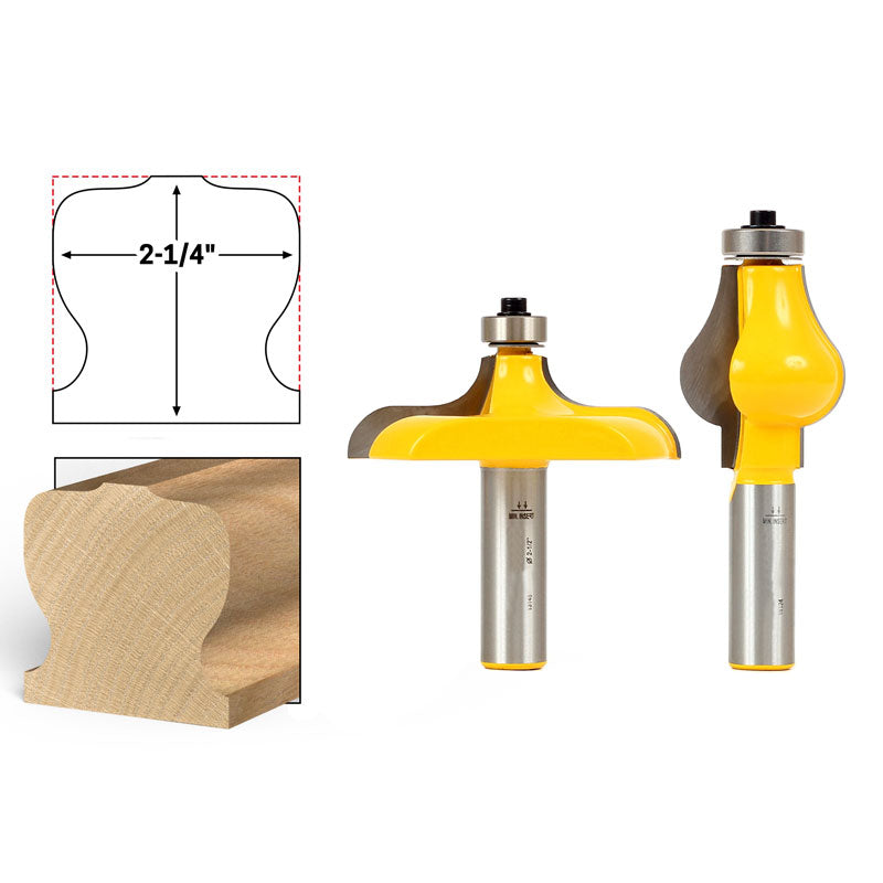 Picture Frame Two Step Router Bit Traditional 2 Bit Handrail 1/2