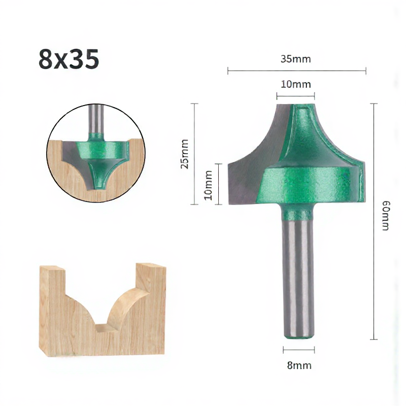 4PCS 8mm Shank Open End Carving Router Bit Set Carbide Milling Cutter for Wood Woodworking Tools