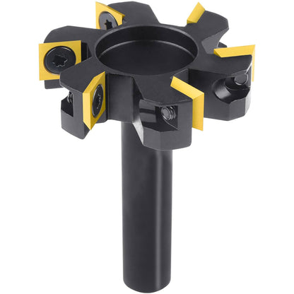 CNC Spoilboard Surfacing Router Bit, 1/2" Shank, 2" Cutting Diameter, 6-Wing Carbide Insert, Slab Flattening for Wood Planing