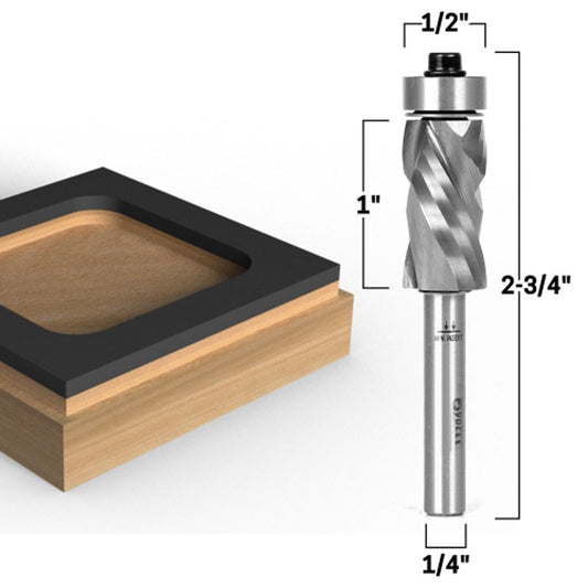 Bottom Bearing Ultra Performance Compression Flush Trim 1/4" Shank Router Bit